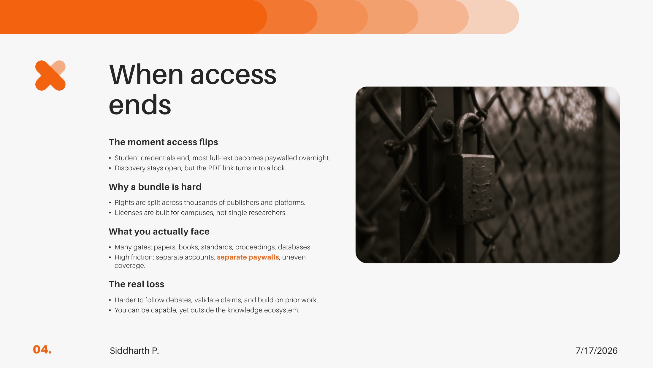 Slide 4 of 16 from Why individual researchers still lack access to knowledge